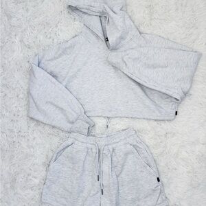 Cotton-On Gray Hoodie and Shorts Set